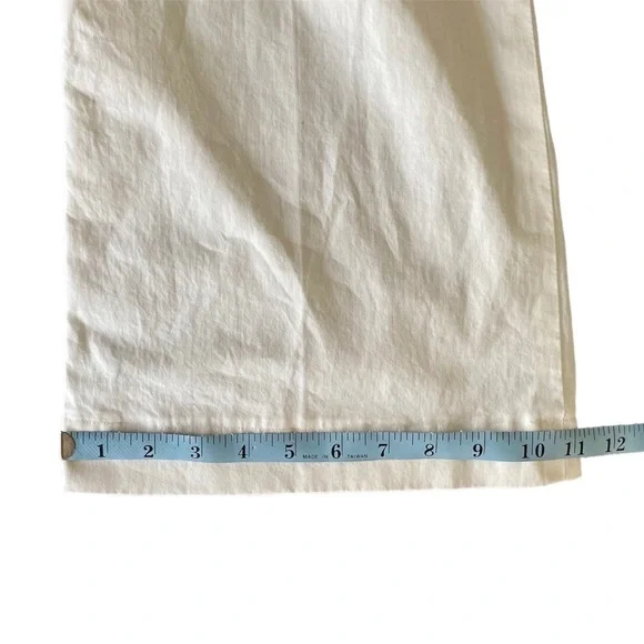 COPY - THEORY Pants Wide Leg Cotton Ivory/White Size 6 - Picture 13 of 16